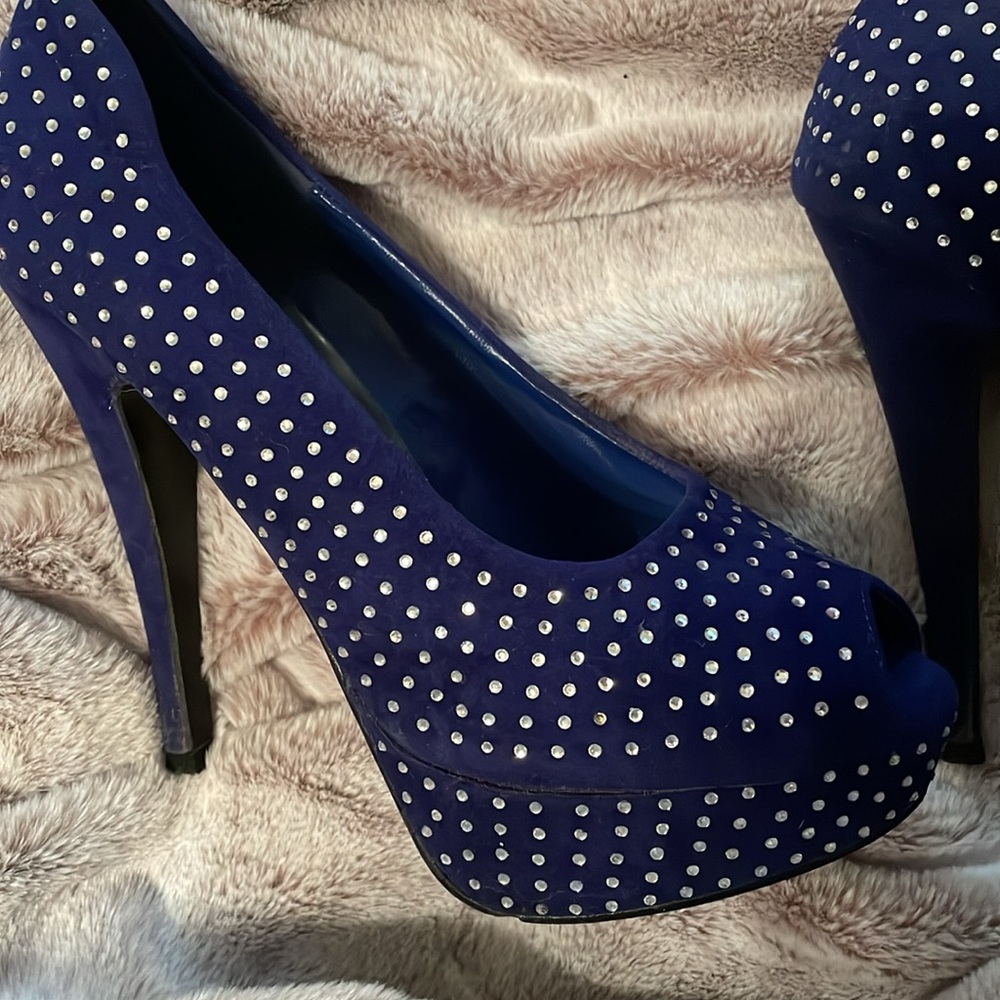 Delicacy Lorina Blue high heel open toe platform shoes - Picture 5 of 9